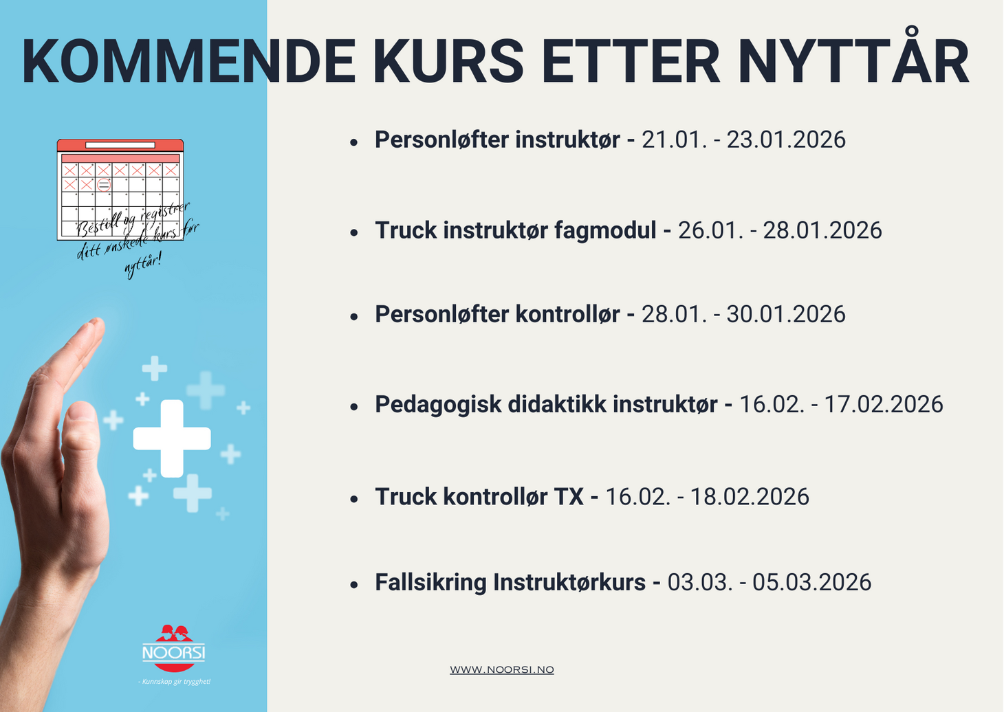 Kickstart kompetanseåret 2026 – Sikre deg plass på våre instruktør- og kontrollørkurs
