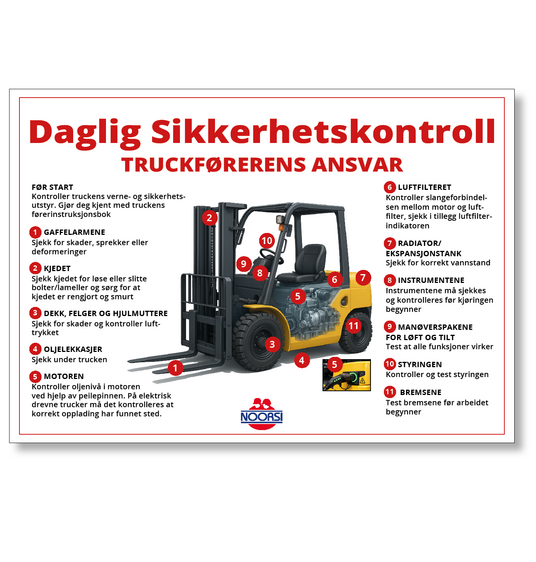 Kontroll | Plakat A4 - Daglig sikkerhetskontroll Truck