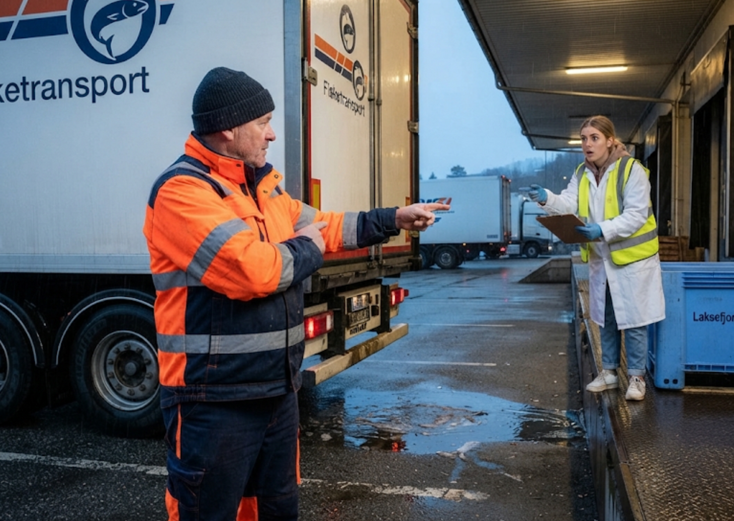 Nå kan Statens vegvesen dele ut gebyr for trafikkfarlig smeltevann fra fisketransport